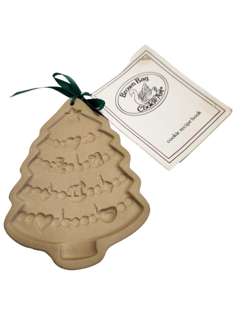 Brown Bag Cookie Art 1986 Christmas Tree Cookie Mold w/Recipe Book Vintage READ